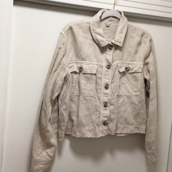 Women's Aerie Linen Blend lightweight button down jacket - Picture 1 of 7
